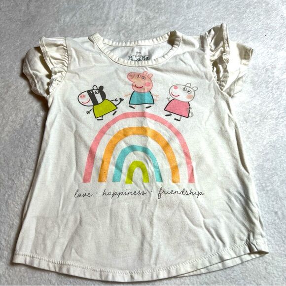 Toddler Girl White Peppa Pig and Friends Tee 0515K - Picture 1 of 4